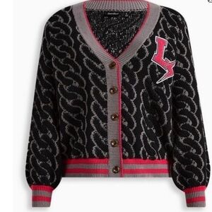 Lovesick Torrid Jacquard Button Front Crop Sweater Cardigan